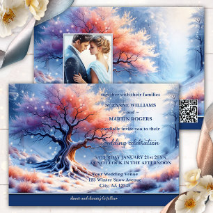Invitation Mariage d'hiver dans l'arbre magique