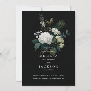 Invitation Mariage d'hiver de la peinture de vacances Hydrang