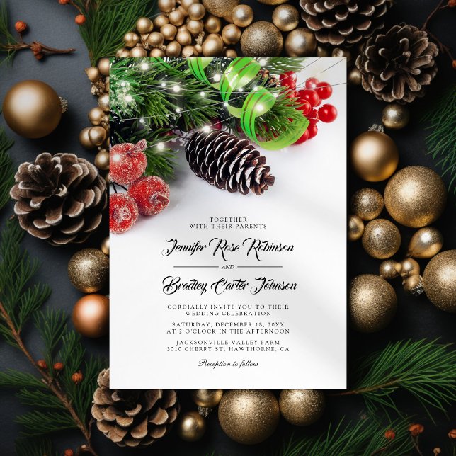 Invitation Mariage d'hiver de Noël élégant (Créateur téléchargé)