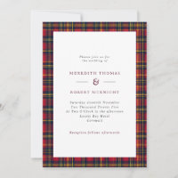 Mariage d'hiver écossais Tartan rouge et jaune
