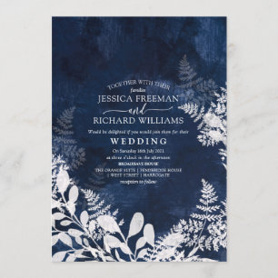 Invitation Mariage d'hiver glace et marine,
