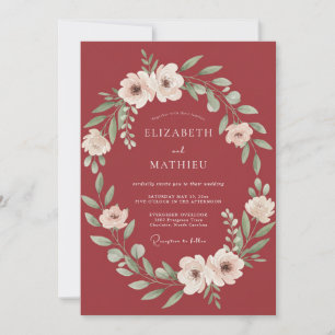 Invitation Mariage d'hiver glorieux en Bourgogne