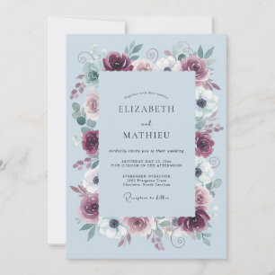 Invitation Mariage d'hiver impérial burgundy