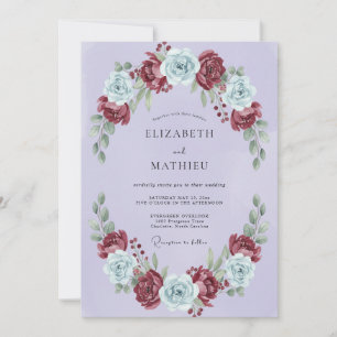 Invitation Mariage d'hiver majestueux lavande