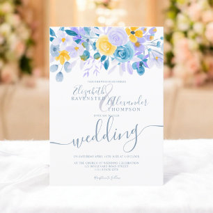 Invitation Mariage d'hiver Pastel lavender gris orange