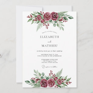 Invitation Mariage d'hiver poétique en Bourgogne