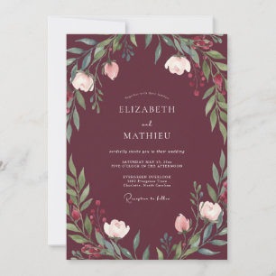 Invitation Mariage d'hiver raffiné en Bourgogne