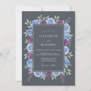 Invitation Mariage d'hiver sublime gris ardoise