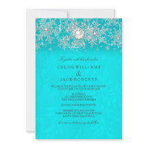 Mariage d'Hiver Teal Cristal Perle Flocon de Neige