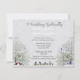 Invitation Mariage d'hiver-Thème Nature :