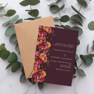 Invitation Mariage d'humour rose bordeaux