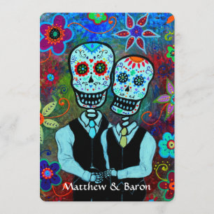 INVITATION MARIAGE DIA DE LOS MUERTOS NOVIOS COUPLE