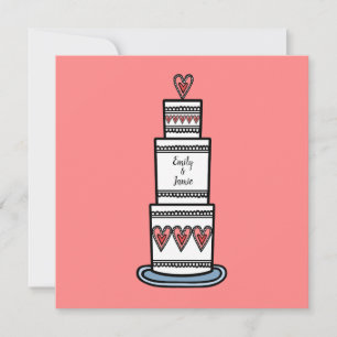 Invitation Mariage d'illustration de gâteau Mariage personnal