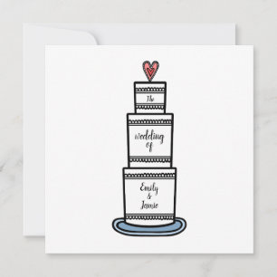 Invitation Mariage d'illustration de gâteau Mariage personnal