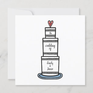 Invitation Mariage d'illustration de gâteau Mariage personnal