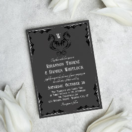 Invitation Mariage d'Imaginaire de monographie de dragon noir