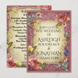 Invitation Mariage d'impression vintage