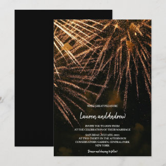 Invitation Mariage d'incendie moderne Lightning