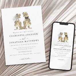 Invitation Mariage Dinosaure moderne