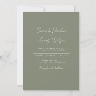 Invitation Mariage d'invitations vert olive