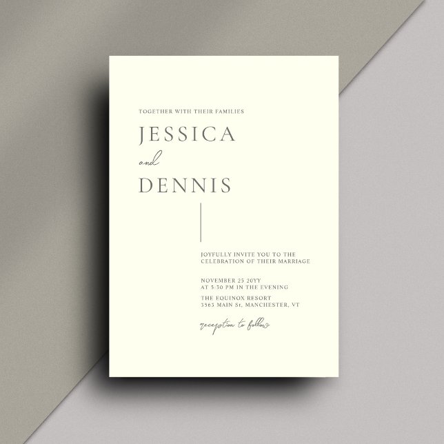 Invitation Mariage d'ivoire minimal moderne (Créateur téléchargé)