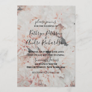 Invitation Mariage d'oeillet rose clair