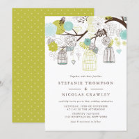 Mariage d'oiseaux à pendage vert et bleu