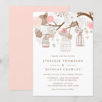 Mariage d'oiseaux à pendaison rose rousse