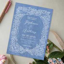 Invitation Mariage d'oiseaux Fleur sauvage bleu de Cornflower