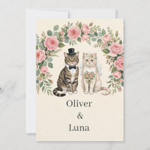 Invitation Mariage d'Oliver et Luna - Couple de Chats