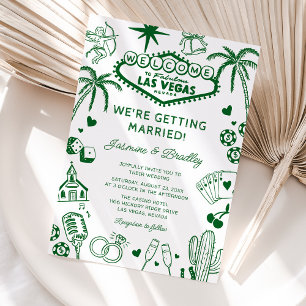 Invitation Mariage Doodle Amusant à Las Vegas