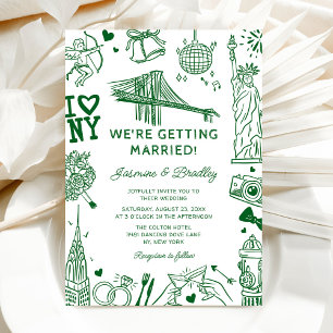 Invitation Mariage Doodle Fun à New York