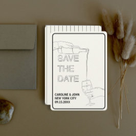 Invitation Mariage Doodle Vin Enregistrer La Date