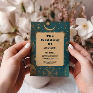 Invitation Mariage d'or céleste