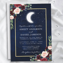Invitation Mariage d'or des étoiles de lune céleste
