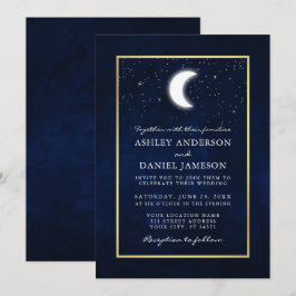 Invitation Mariage d'or des étoiles de lune céleste