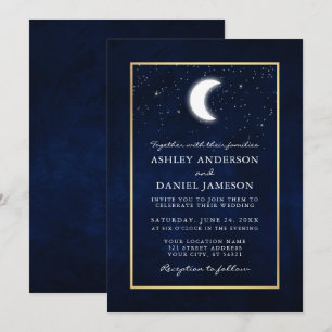 Invitation Mariage d'or des étoiles de lune céleste