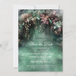 Invitation Mariage d'or Mauve Forêt Enchantée Enregistrer la