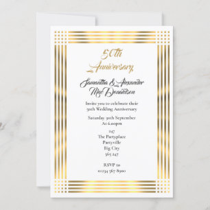 Invitation Mariage doré simple