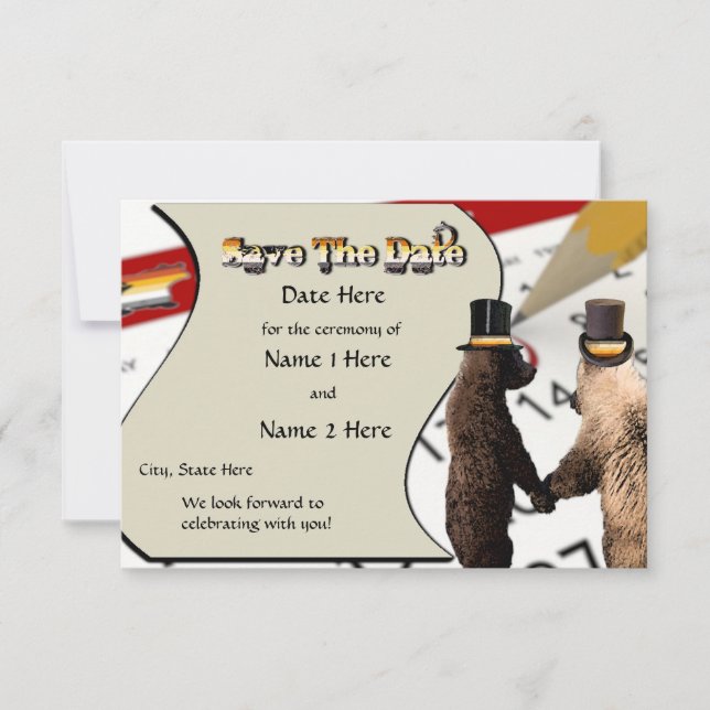 Invitation Mariage d'ours ou de cérémonie gay Enregistrer la  (Devant)