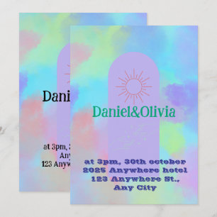 Invitation Mariage doux violet profond