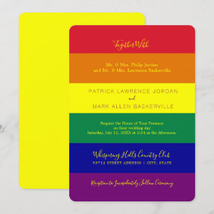 Invitation Mariage drapeau arc-en-ciel