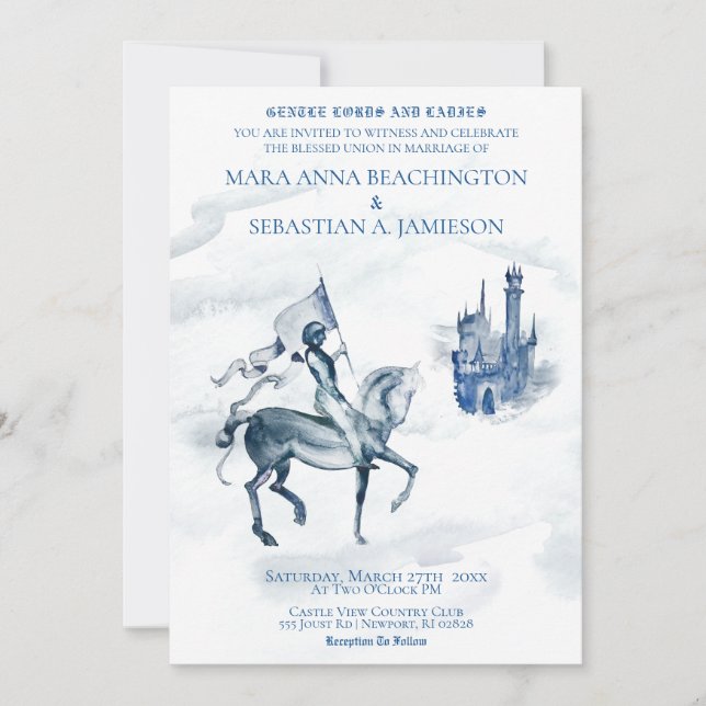 Invitation *~* Mariage du Chevalier du Château Médiéval sur u (Devant)