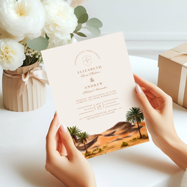 Invitation Mariage du désert peint (Créateur téléchargé)
