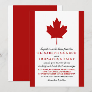 Invitation Mariage du drapeau canadien