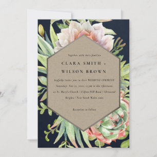 INVITATION MARIAGE DU FOLIAGE CACTI SUCCULENT DE MARY KRAFT D