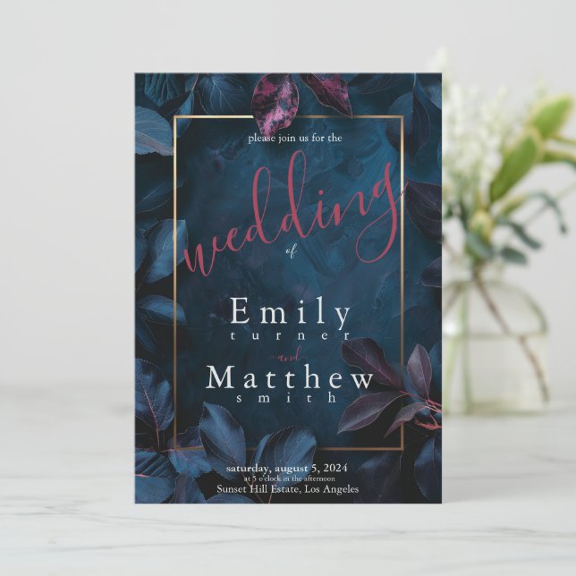 Invitation Mariage du jardin de minuit enchanté (Debout devant)
