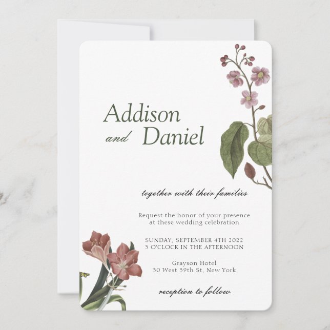 Invitation Mariage du jardin floral (Devant)