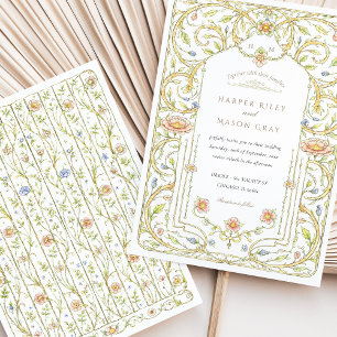Invitation Mariage du jardin Floral Rococo