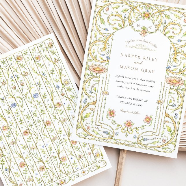 Invitation Mariage du jardin Floral Rococo (Créateur téléchargé)